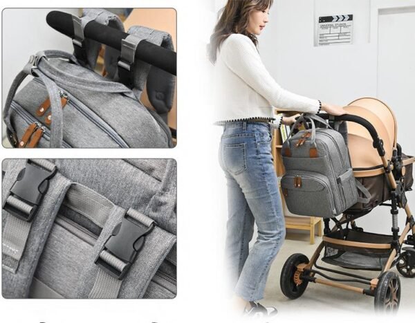Expandable Mom Bag - Splash-Resistant Multifunctional Waterproof Backpack for Moms and Babies - Image 6