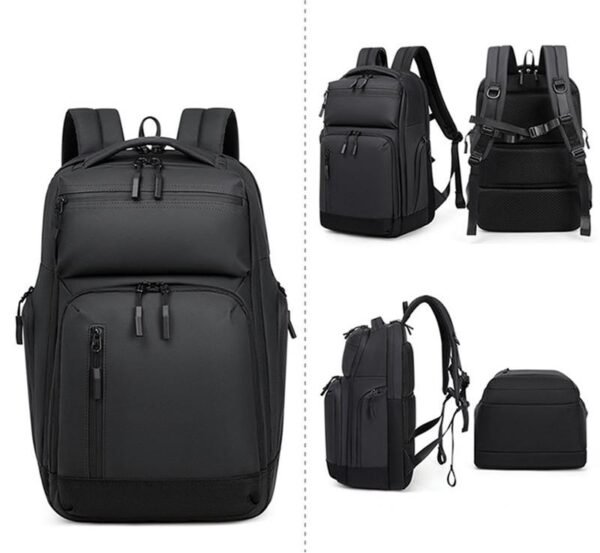 Multi-Compartment Hanging Handle Business Laptop Bag Water-Resistant Backpack for Commuting - Image 5