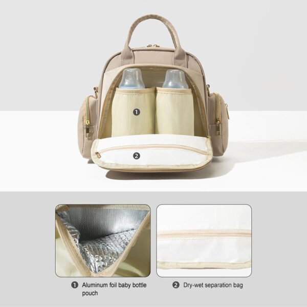 Compact High-Capacity Wet/Dry Separation Milk Storage Bag Insulated Mom's Tote for On-the-Go - Image 6