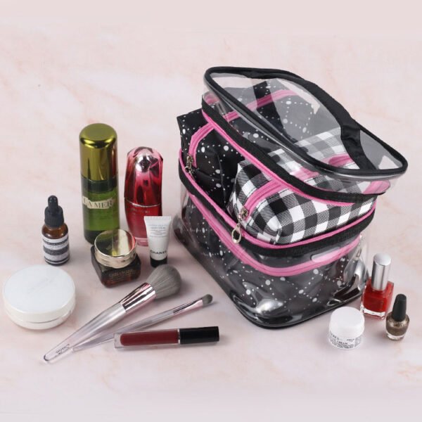 PVC Cosmetics Storage, Multi-Functional Waterproof Makeup Bag, Four-Piece Set - Image 4