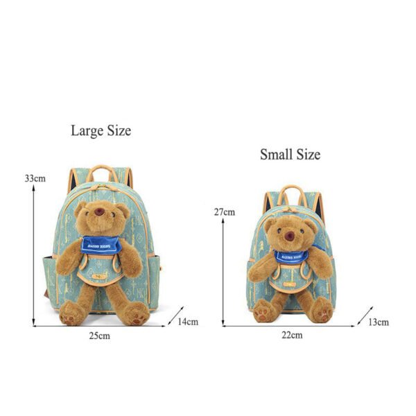 Cute Bear Backpack, Simple Canvas Travel Bag - Image 4