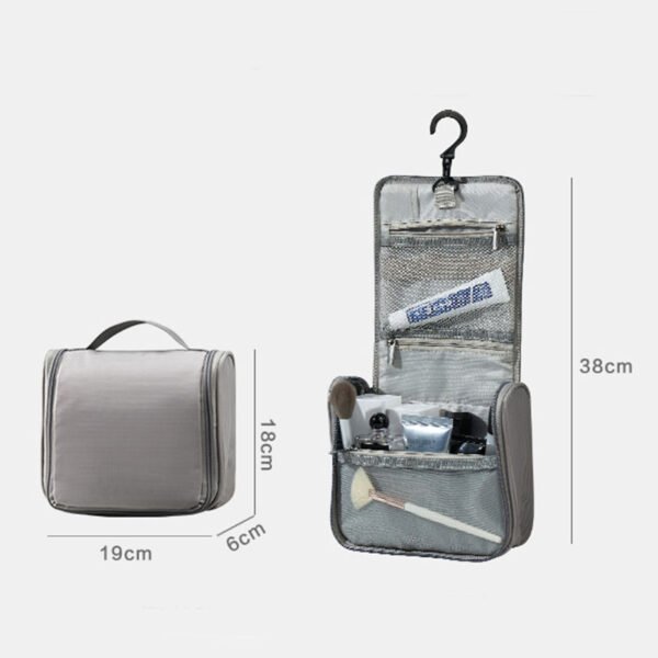 Flip Cover Toiletry Bag with Hook for Men's Travel Business Simple Storage Bag Oxford cloth - Image 6