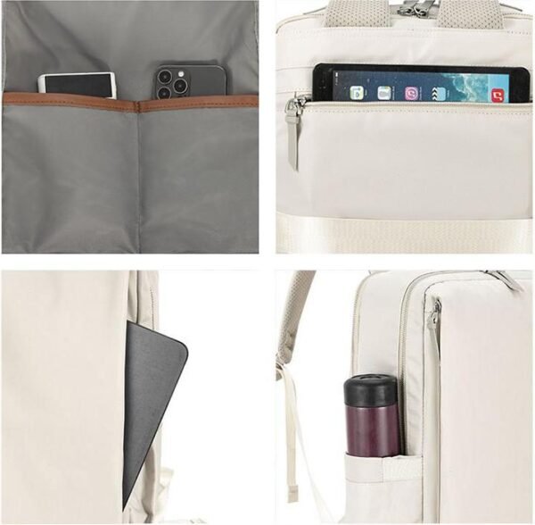 Commuter Shock-Absorbing 15.6-Inch Laptop Backpack for College Students, Unisex Nylon Backpack - Image 8