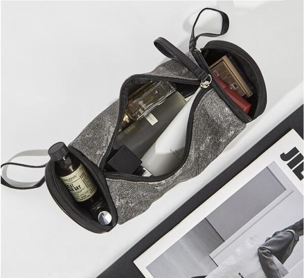 Simple and Portable Beauty Product Storage Cylindrical Bag - Image 2