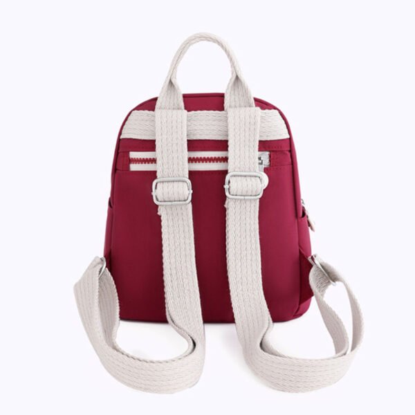 Women's Casual Large Capacity Backpack Solid Color Nylon Shoulder Bag for Women - Image 8