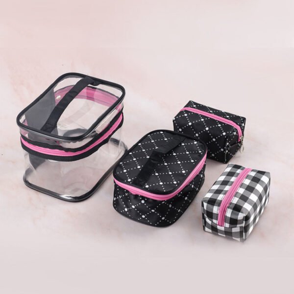 PVC Cosmetics Storage, Multi-Functional Waterproof Makeup Bag, Four-Piece Set - Image 3