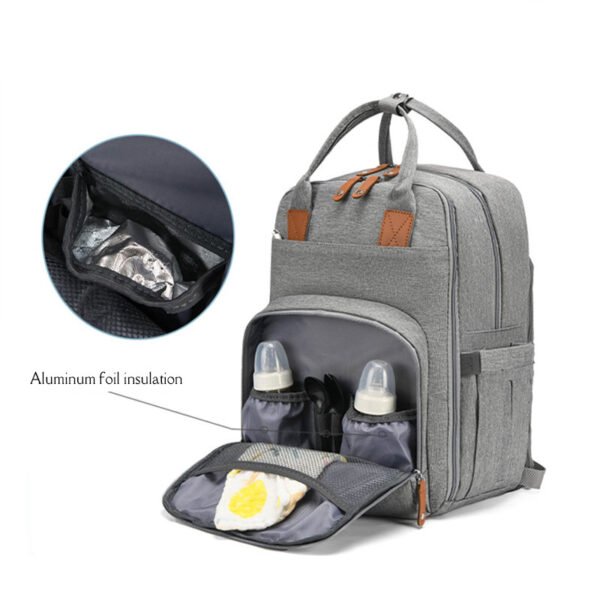 Expandable Mom Bag - Splash-Resistant Multifunctional Waterproof Backpack for Moms and Babies - Image 4