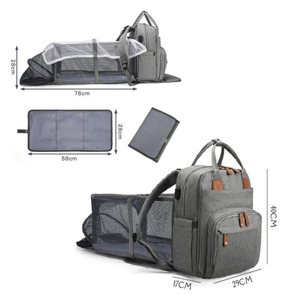 Expandable Mom Bag - Splash-Resistant Multifunctional Waterproof Backpack for Moms and Babies - Image 8