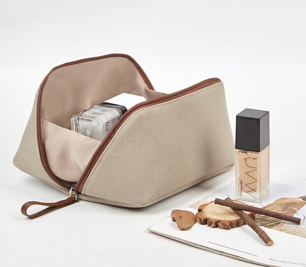 Portable Travel Canvas Zipper Storage Bag for Toiletries - Image 3