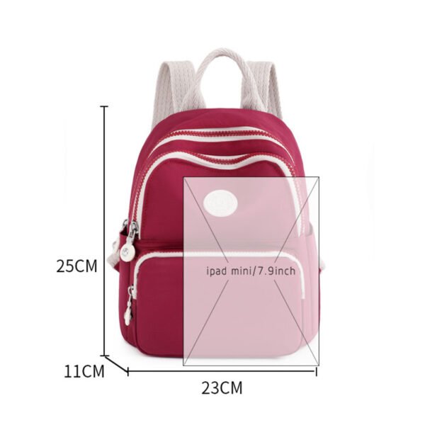 Women's Casual Large Capacity Backpack Solid Color Nylon Shoulder Bag for Women - Image 6
