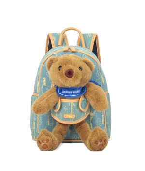 Cute Bear Backpack, Simple Canvas Travel Bag