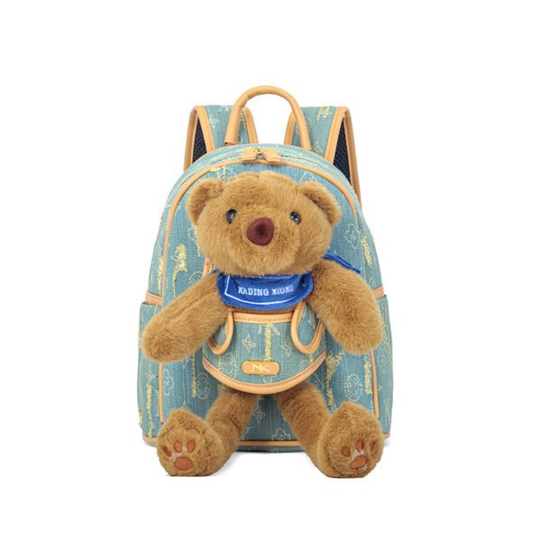 Cute Bear Backpack, Simple Canvas Travel Bag