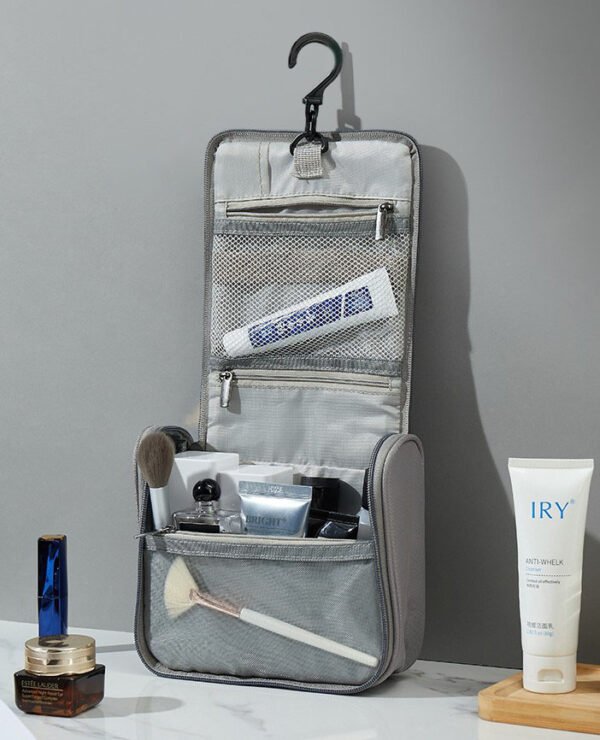 Flip Cover Toiletry Bag with Hook for Men's Travel Business Simple Storage Bag Oxford cloth - Image 4