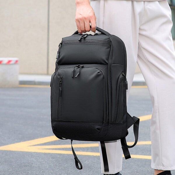Multi-Compartment Hanging Handle Business Laptop Bag Water-Resistant Backpack for Commuting - Image 6