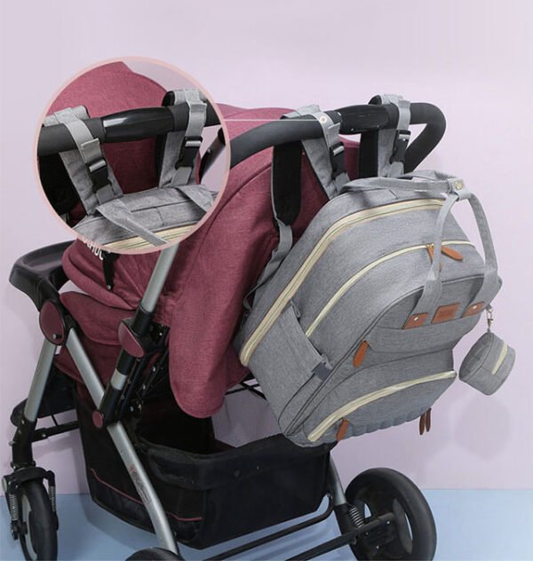 Mummy Bag Anti-mosquito Yarn Large Capacity Embroidered Baby Bag Multi-function Bed Bag Mummy Bag Trailer Bag - Image 10
