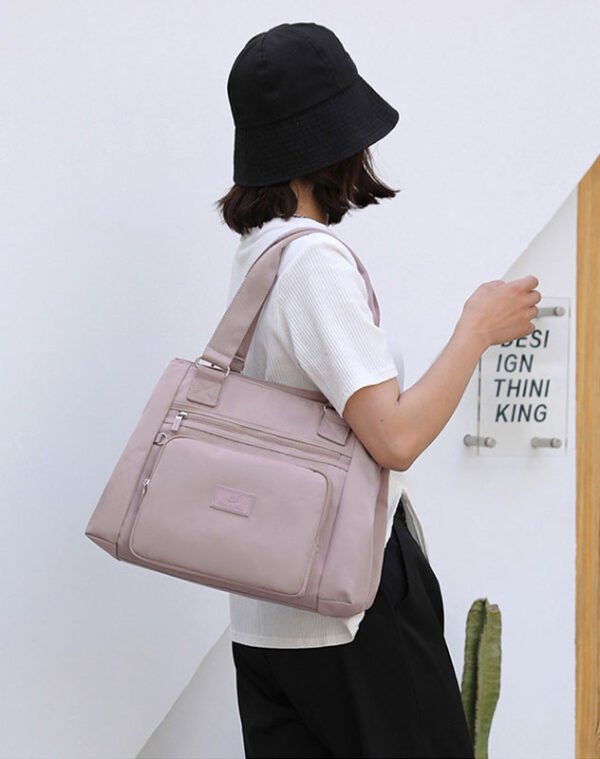 Women's Shoulder Bag Waterproof Tote Bag Casual Portable Nylon Travel Bag - Image 3