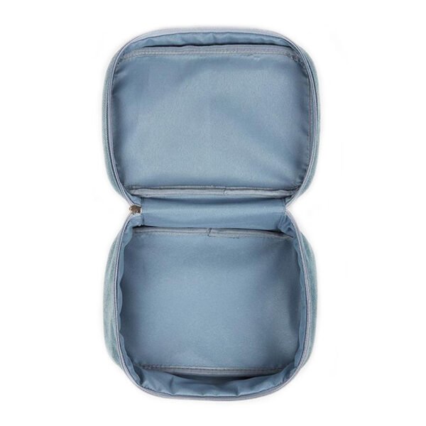 Durable Denim Travel Makeup Bag - Image 6