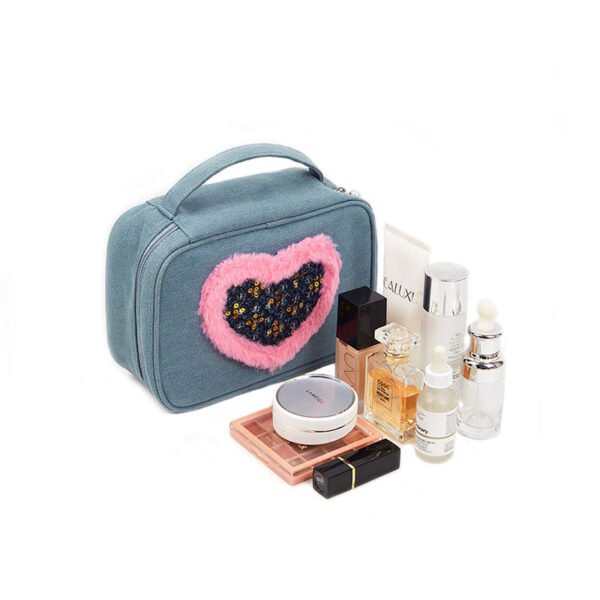 Durable Denim Travel Makeup Bag - Image 7