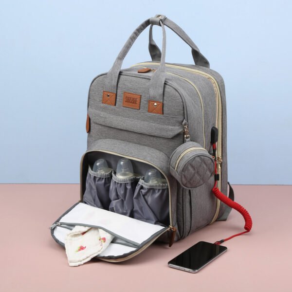 Mummy Bag Anti-mosquito Yarn Large Capacity Embroidered Baby Bag Multi-function Bed Bag Mummy Bag Trailer Bag - Image 12