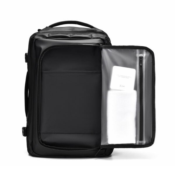 Dry-Wet Separation Crossbody Business Backpack Men's Travel Backpack Wear-Resistant Fabric - Image 3