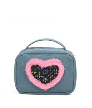 Durable Denim Travel Makeup Bag