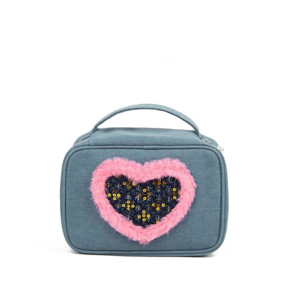 Durable Denim Travel Makeup Bag