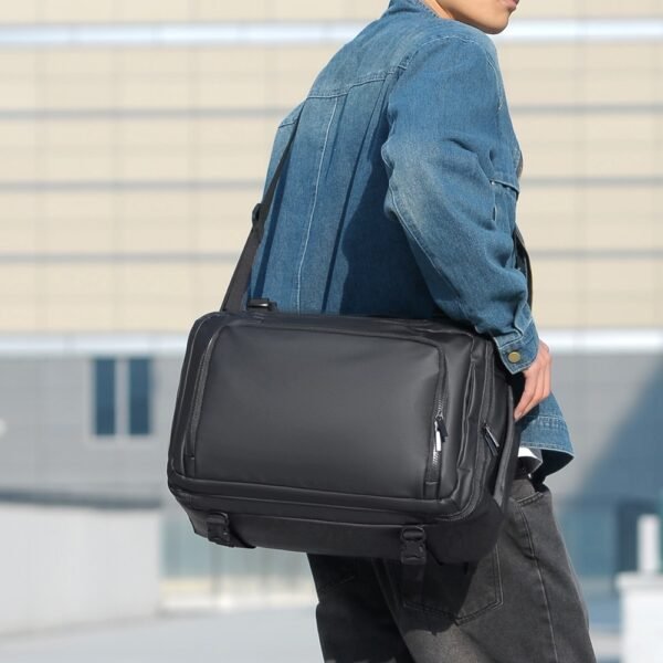 Dry-Wet Separation Crossbody Business Backpack Men's Travel Backpack Wear-Resistant Fabric - Image 8